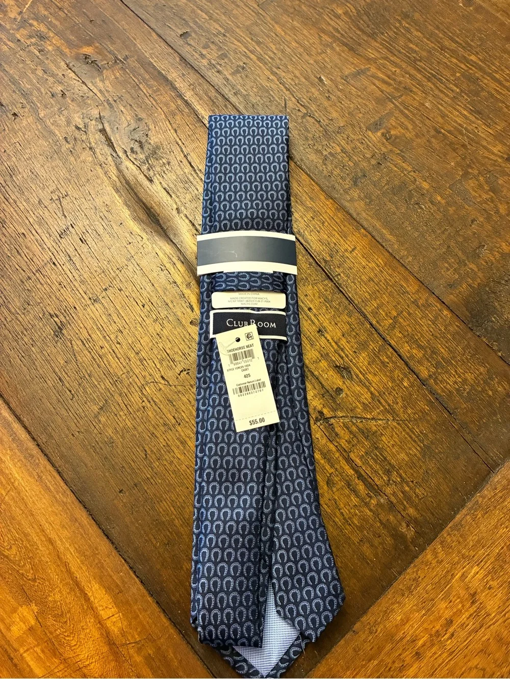 Club Room Navy and Light Blue Geometric Men's Tie